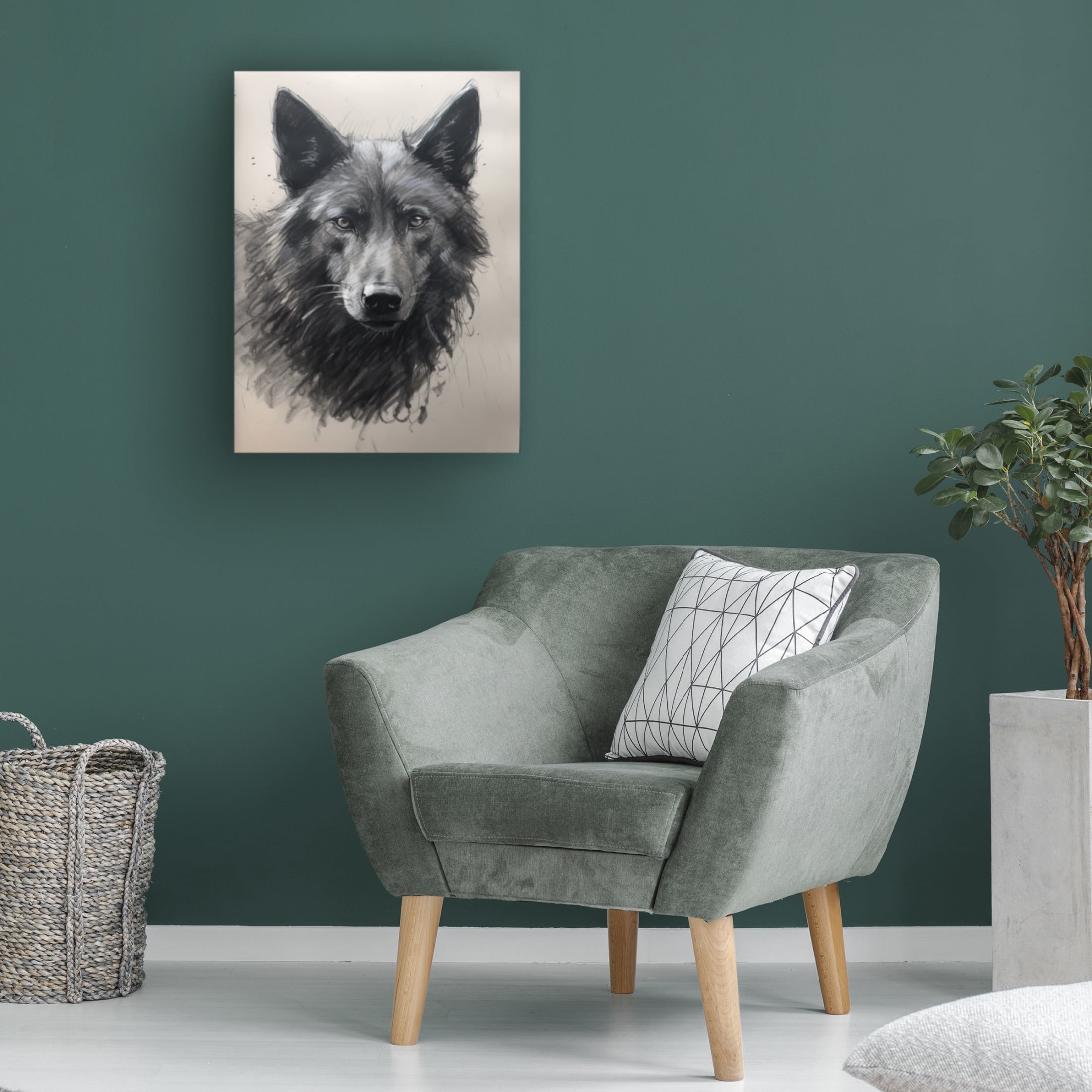 Canvas Wall Art - Sasha 'Wolf II' Wall Art for Living Room, Bedroom, or Office Décor by Trademark Fine Art - 14 x 19 Inches