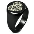 thumbnail image 1 of Sterling Silver Rose Petal Heart Engraved Round Flat Top Polished Ring, 1 of 1