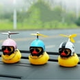 thumbnail image 2 of Cute Car Little Yellow Duck With Helmet Propeller Wind-breaking Wave-breaking Duck Auto Internal Decoration Accessories, 2 of 6