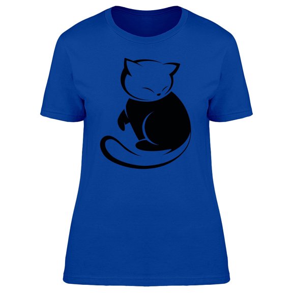 Silhouette Of Cute Cat Tee Women's -Image by Shutterstock