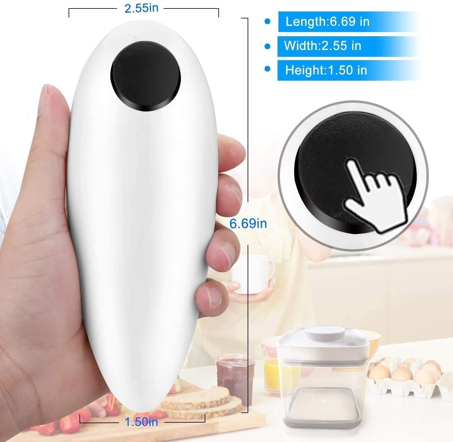 Electric Can Opener, One-Press Kitchen Tool with the Safety of Smooth Edge  Lids for Housewives, Seniors, Arthritis - AliExpress