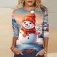 thumbnail image 2 of LbsKUS Deals,Christmas Shirts for Women 2024 Cute Xmas 3D Graphic Tops Funny Snowflake Snowman Holiday Shirt 3/4 Sleeve Pullover Top Ladies Clothes(Multicolor,XL), 2 of 5