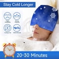 thumbnail image 5 of Headache Relief Hat, Ice Cap for Migraines Tension Sinus Headache Relief, Snugly Fit for Head Ice Pack Cap with Gel Ice for Headache Migraine Relief, Compressed Therapy Headache Relief Cap, 5 of 9