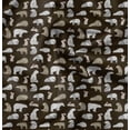 thumbnail image 1 of Soimoi Brown Poly Georgette Fabric Bear & Rabbit Animal Fabric Prints By Yard 52 Inch Wide, 1 of 6