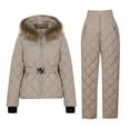 thumbnail image 4 of Tdoqot Women's Ski Jacket- with Hood Zipper Winter Coats for Women Beige Size XL, 4 of 4