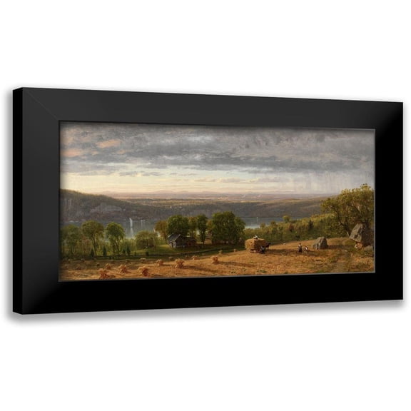Whittredge, Worthington 18x11 Black Modern Framed Museum Art Print Titled - Landscape with Haywain