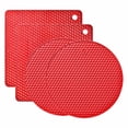 thumbnail image 1 of Toystoory Gel de sílice apto para alimentos y fácil de limpiar, juego de alfombrillas para ollas de cocina, juego de alfombrillas redondas de Mostrada rojo 8mm*2+6mm *2, 1 of 6