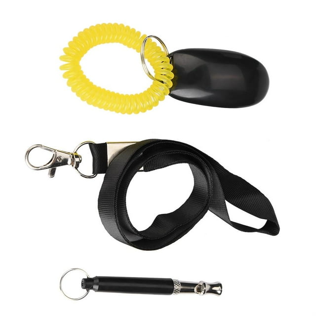 Herwey 3pcs Ultrasonic Dog Training Whistle + Pet Training Clicker + Free Lanyard , Dog Training Whistle with Free Lanyard , Ultrasonic Dog Training Whistle
