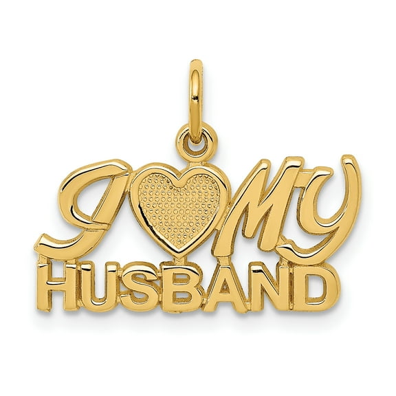Finest Gold 14K I Heart My Husband Charm