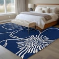 thumbnail image 4 of Rectangle Area Rugs 5 x 7 Ft, Blue Flowers Non-Slip Residential Carpet, Spring Floral Botanical Modern Art Indoor Crawling Mats Runner Rugs for Living Room/Dining Room/Bedroom, 4 of 8