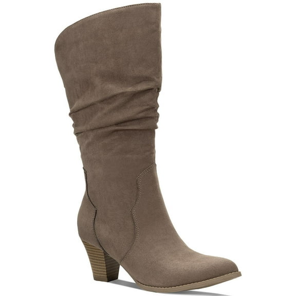 Style & Co. Womens Arlenee Faux Suede Pointed Toe Mid-Calf Boots