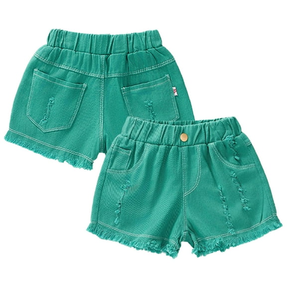 YTDSCS Girls and Big Girls Jean Denim Shorts Kids Baby Summer Elastic Shorts Casual Fashion Cute Denim Shorts Size 3-12