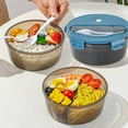 thumbnail image 3 of YIMWNYI Microwave Safe Bento Box with Partitioned Design, Leak-Proof Food Storage Container, Includes Spoon and Fork, Food-Grade, Durable, Ideal for Office and Meal Prep, 3 of 5