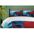 thumbnail image 4 of Ambesonne Superhero Duvet Cover Set, Retro Cartoon Heros, Queen, Blue Red, 4 of 6