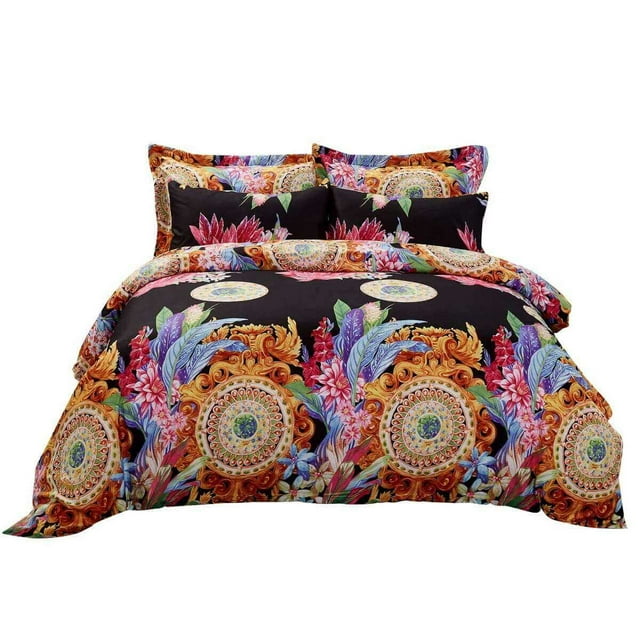 Ensemble de Housse de Couette, Literie Florale Format Grand Lit, Dolce Mela - Ecstasy DM712Q