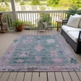 thumbnail image 3 of HomeRoots 629488 8 x 10 ft. Green & Purple Tribal Washable Traditional Indoor & Outdoor Rectangle Area Rug, 3 of 9