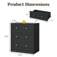 thumbnail image 2 of Heynemo Black Nightstands Set of 2, 3-Drawer Wooden Bedside Tables for Bedroom, Living Room, or Hallway, 2 of 8