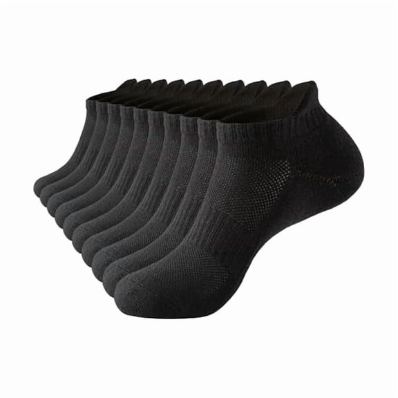 Eryueer Ankle Socks for Women, Cushioned Low Cut Running Socks Breathable Cotton Gym Socks for Women 5 Pairs