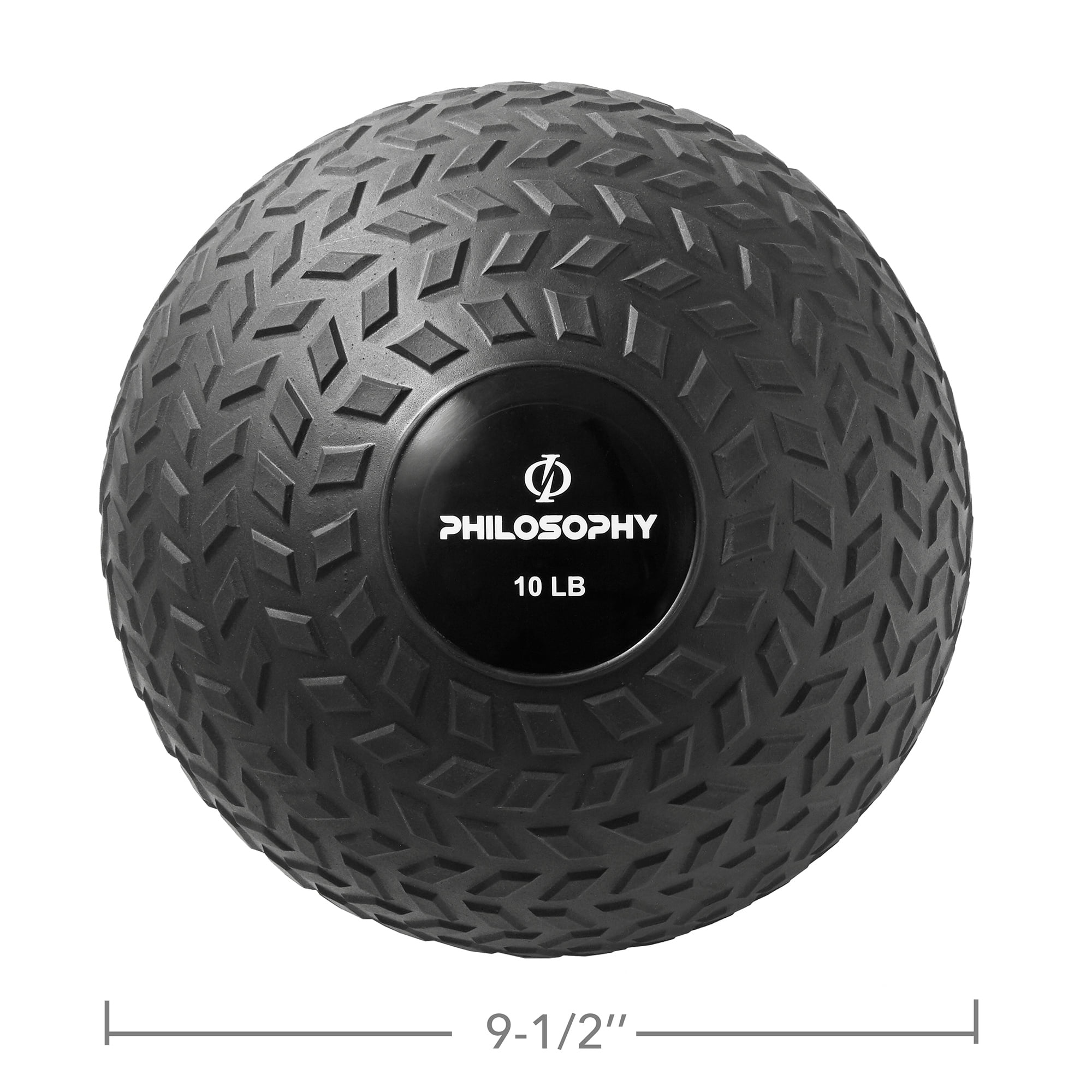 Philosophy Gym Slam Ball, 10 LB - Weighted Fitness Medicine Ball with Easy Grip Tread