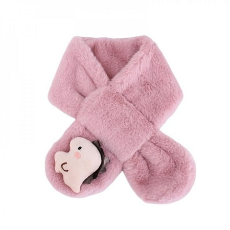 

Simple Dinosaur Plush Baby Girl Scarf Winter Faux Fur Cute Dot Collar Children Neck Warmer Kids Scarves Outdoor Neckerchief