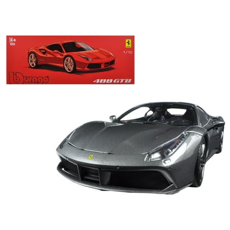 Ferrari 488 Gtb Charcoal Gray Signature Series 118 Diecast Model Car By Bburago