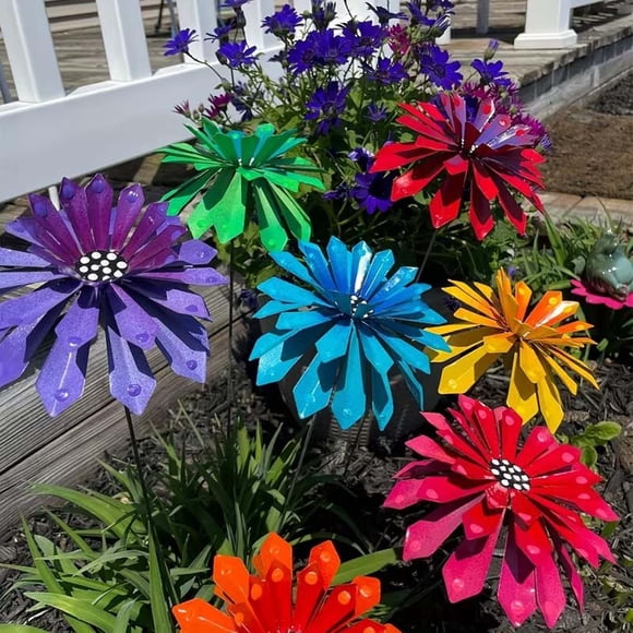 Metal Flower Garden Stake Outdoor Yard Art Sculpture Decoration Gift for Mom