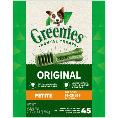 UPC: 0642863041266 | Greenies Original Flavor Petite Dental Chew Treats For Dogs  27 Oz. Box (45 Treats)