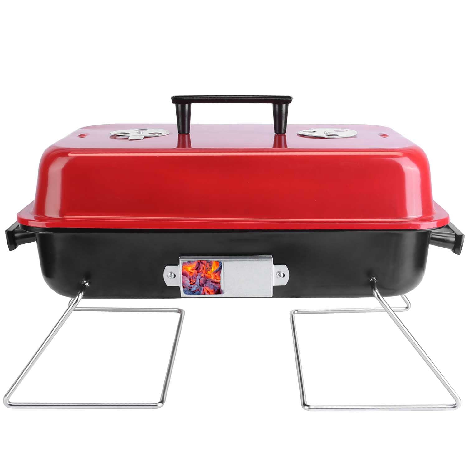 Portable Charcoal Grill with Lid, iMounTEK Folding Barbecue Grill for Outdoor Camping Cooking Small Table Top BBQ Grill for Outdoor Cooking Camping Beach Traveling Picnic Backyard