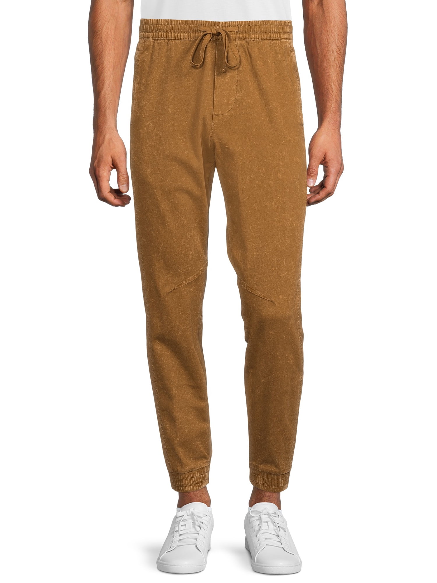 No Boundaries Men's and Big Men's Stretch Twill Slim Fit Joggers