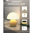 thumbnail image 4 of Mushroom Table Lamp with 3 Color Temperatures  8.7" Mid Century Modern & Victorian Gothic Style Glass Desk Lamp for Bedroom Living Room Dorm, Unique Ceramic Nightstand Accent Lighting, 4 of 5