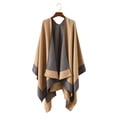 thumbnail image 3 of Womens Winter Clothes Womens Fashion Autumn Winter Color Matching Cloak Sweater Shawl Tops, 3 of 5