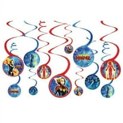Captain Marvel Hanging Swirl Decorations (12pc)