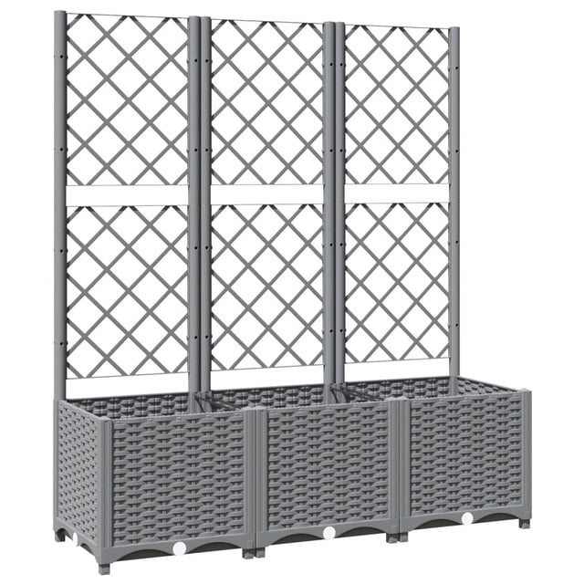 Jardinera con enrejado VidaXL de polipropileno gris claro