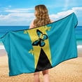 thumbnail image 5 of Bulopur Tropical Front Car Seat Towel for Women Bahamian Flag Breathable Car Seat Sweat Protector with Storage Bag for Beach Holiday Soft Fit SUV Sedan Truck 1pcs, 5 of 7