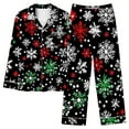 thumbnail image 2 of FDGIU Festive Christmas Pajama Set, Women's Printed Long Sleeve Pjs, Cozy Holiday Loungewear, 2 of 5
