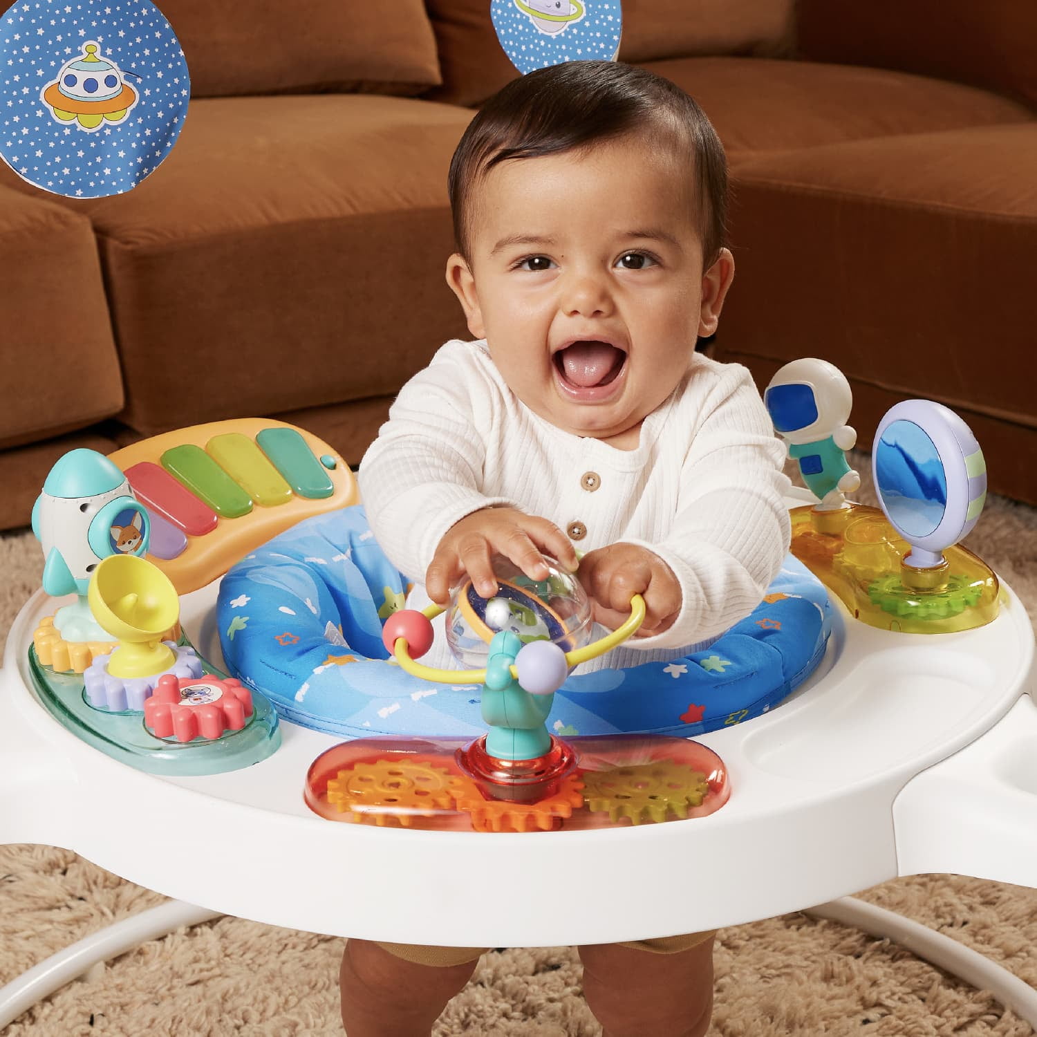 Open Box Infantino Magic Motion Activity Jumper: Space-Themed Adventure for Little Explorers, Unisex, 4+ Months