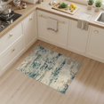 thumbnail image 2 of ODIKA 3'x5' Blue Beige Abstract Distressed Vintage Washable Area Rug Contemporary Weathered Paint Drip Artistic Modern for Hallway, Laundry Room, Non-Slip, Flatweave, Easy Care, 2 of 7