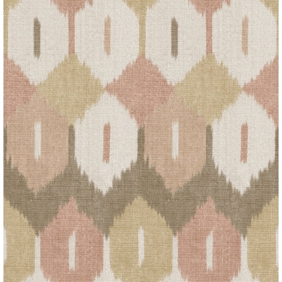 A-Street Prints Abilene Apricot Ikat Wallpaper