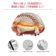 thumbnail image 3 of Kdxio Baseball Ball With Flag Print Shower Cap for Women,Elastic and Reusable,Double Waterproof Layers Bathing Hat, 3 of 6