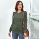 thumbnail image 2 of Sudadera con mangas abullonadas Nikou cuello redondo para mujer blusa de manga larga, 2 of 5