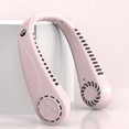 thumbnail image 1 of Ventilador de cuello colgante de cinco velocidades, versión con pantalla digital - manguera ajustable [1800 mAh] rosa, 1 of 5