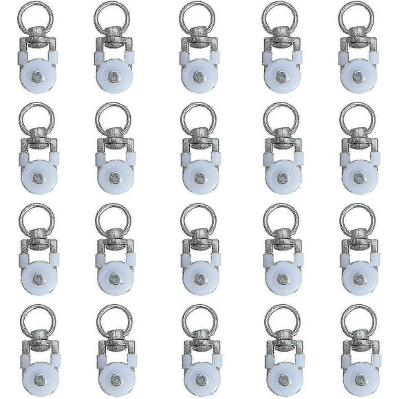 20pcs Curtain Track Rollers,track Rollers,curtain Rod Rollers Sliders,silent Pulley,window Curtain Track Double Track Roller