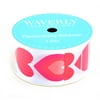 Waverly Inspirations 1.5" x 9' Hot Pink & White Hearts Satin Ribbon, 1 Each