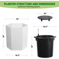 thumbnail image 4 of 16" Tall Hexagonal Self-Watering Planters Set of 2 with Water Level Monitor, Bottom Wheels & Drainage Hole – Indoor & Outdoor Plant Pots, White, 4 of 8