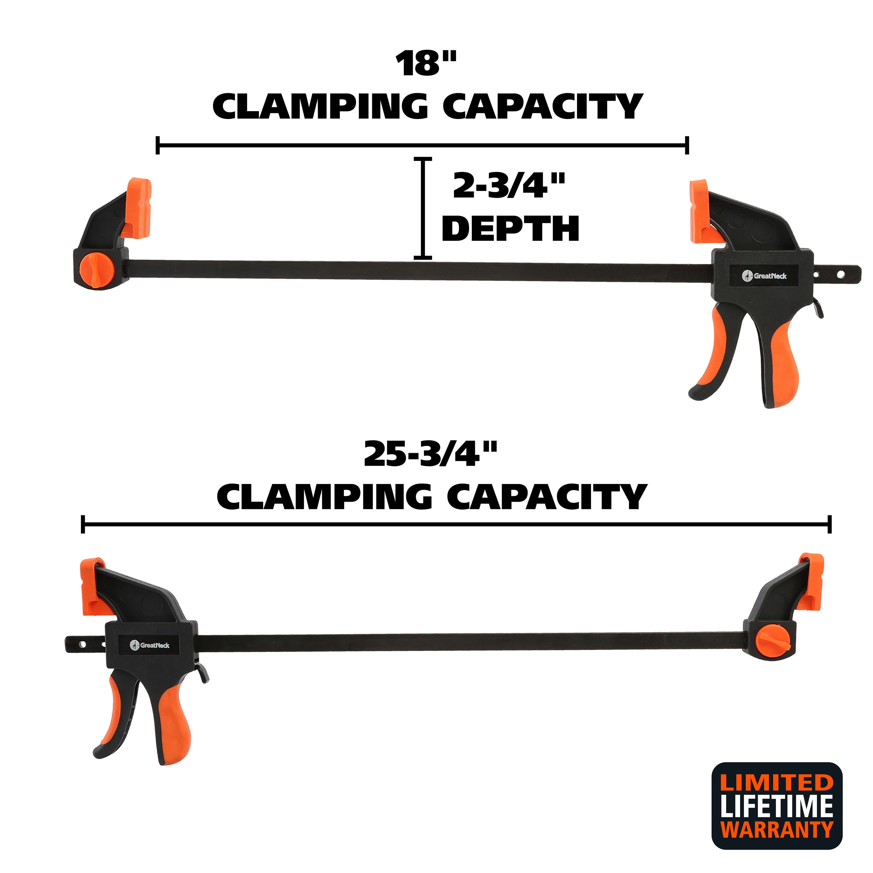 GreatNeck Ratcheting Nylon Bar Clamp & Spreader, 18 inch