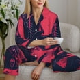 thumbnail image 6 of KLL Rock Skull Guitarist Print Women's Long Sleeve Pajamas with Pants Sleepwear Loungewear 2 Set-Medium, 6 of 8