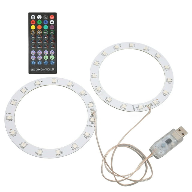 Round Light Strip , RGB LED Light Strip Kit High Brightness 8 Colors 3 Control Methods Sync Music Game Sound For Game Console DIY Decoration