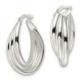 thumbnail image 3 of FJC Finejewelers 925 Sterling Silver Polished Triple Twisted Oval Hoop Earrings 28 x 19 mm, 3 of 6