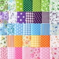 thumbnail image 2 of 35Pcs 9.8"x9.8" Quilting Cotton Fabric Squares Quilting Supplies Multi-Color Design Printed Floral Fabric for DIY(Red/Yellow/Green/Blue/Pink/Purple/Grey/Black), 2 of 6