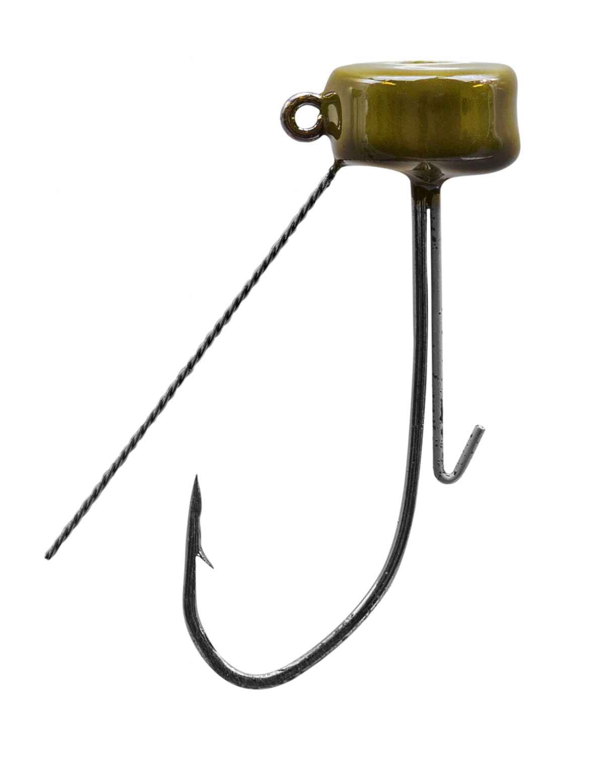 (2 pack) Strike King Weedless Ned Jig Head 1/8oz. Green Pumpkin